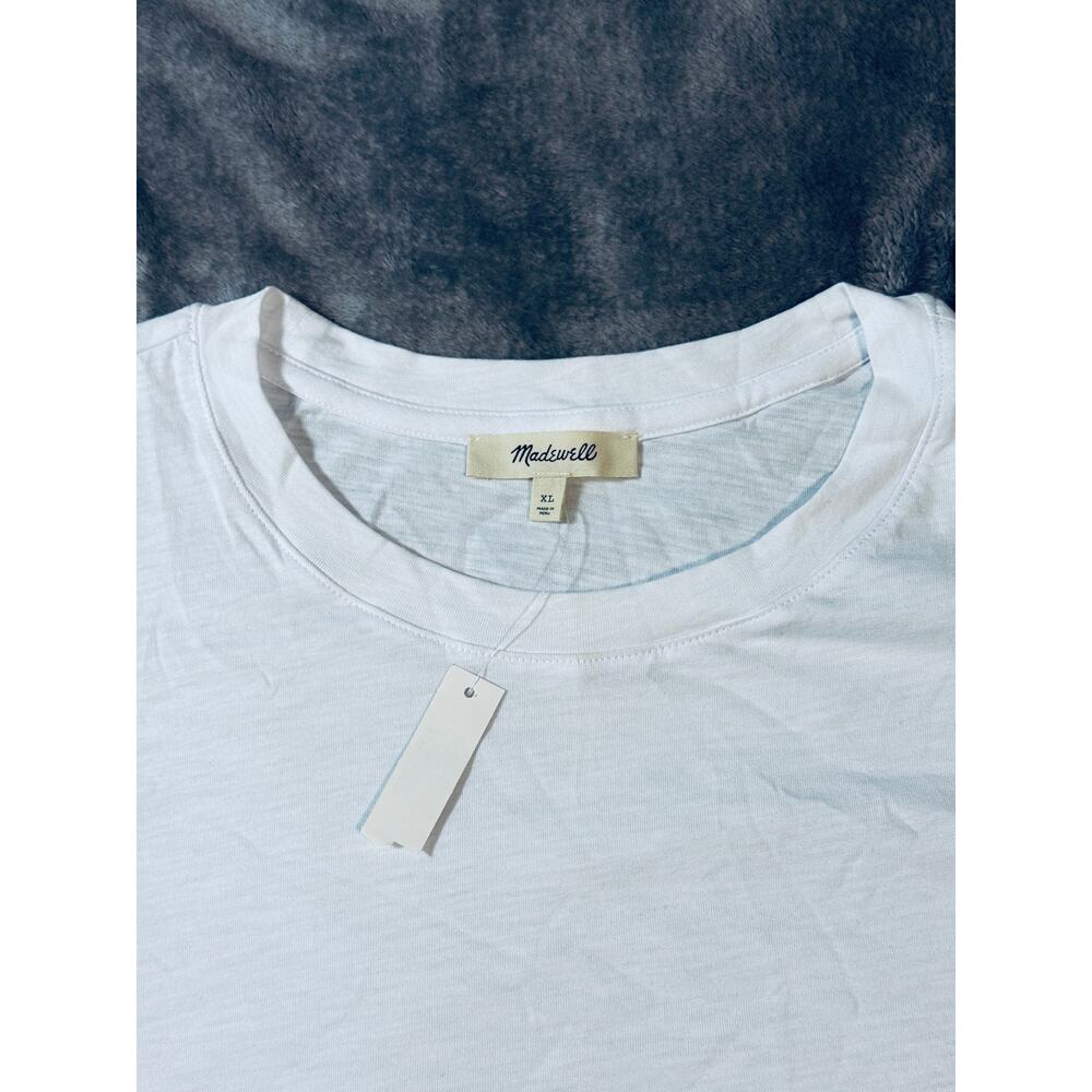 NWT Madewell White Women Slub Boxy-Crop Bella Tee Pima Cotton Causal - Picture 4 of 11
